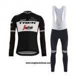 2020 Abbigliamento Ciclismo Trek Segafredo Nero Bianco Manica Lunga e Salopette