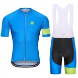 2021 Abbigliamento Ciclismo Steep Blu Verde Manica Corta e Salopette