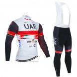 2021 Abbigliamento Ciclismo UAE Bianco Manica Lunga e Salopette