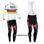 2013 Abbigliamento Ciclismo UCI Mondo Campione BMC Manica Lunga e Salopette