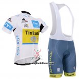 2016 Abbigliamento Ciclismo Tinkoff Lider Giallo e Bianco Manica Corta e Salopette