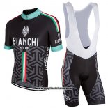2017 Abbigliamento Ciclismo Bianchi Milano Pride Nero Manica Corta e Salopette