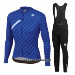 2020 Abbigliamento Ciclismo Donne Sportful Blu Bianco Manica Lunga e Salopette