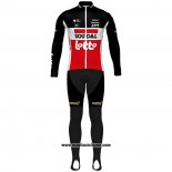 2020 Abbigliamento Ciclismo Lotto Soudal Nero Bianco Rosso Manica Lunga e Salopette(1)