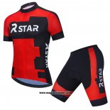 2021 Abbigliamento Ciclismo R Star Nero Rosso Manica Corta e Salopette(1)