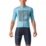 2022 Abbigliamento Ciclismo Castelli Azzurro Grigio Manica Corta e Salopette