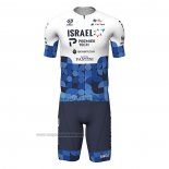2022 Abbigliamento Ciclismo Israel Cycling Academy Blu Bianco Manica Corta e Salopette(1)