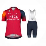 2023 Abbigliamento Ciclismo Donne Ineos Grenadiers Rosso Manica Corta e Salopette