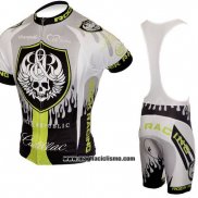 2010 Abbigliamento Ciclismo Rock Racing Argentato e Verde Manica Corta e Salopette