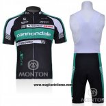 2011 Abbigliamento Ciclismo Cannondale Nero e Vede Militare Manica Corta e Salopette