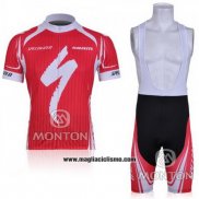 2011 Abbigliamento Ciclismo Specialized Bianco e Rosso Manica Corta e Salopette
