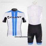 2012 Abbigliamento Ciclismo Giant Bianco Manica Corta e Salopette