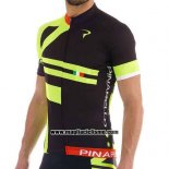 2016 Abbigliamento Ciclismo Pinarello Nero e Verde Manica Corta e Salopette