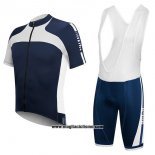 2017 Abbigliamento Ciclismo RH+ Bianco e Blu Manica Corta e Salopette