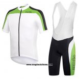 2017 Abbigliamento Ciclismo RH+ Bianco e Verde Manica Corta e Salopette