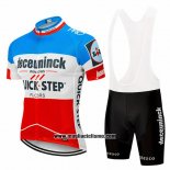 2019 Abbigliamento Ciclismo Deceuninck Quick Step Blu Bianco Rosso Manica Corta e Salopette