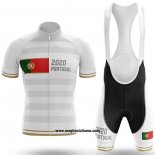 2020 Abbigliamento Ciclismo Campione Portugal Bianco Manica Corta e Salopette(1)