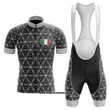 2020 Abbigliamento Ciclismo Italia Nero Grigio Manica Corta e Salopette