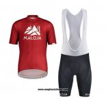 2020 Abbigliamento Ciclismo Maloja Rosso Bianco Manica Corta e Salopette