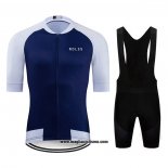 2020 Abbigliamento Ciclismo NDLSS Bianco Blu Manica Corta e Salopette