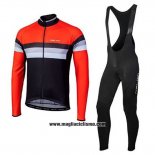 2020 Abbigliamento Ciclismo Nalini Nero Arancione Manica Lunga e Salopette