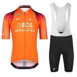 2023 Abbigliamento Ciclismo Ineos Grenadiers Arancione Manica Corta e Salopette
