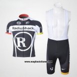 2011 Abbigliamento Ciclismo Radioshack Nero e Bianco Manica Corta e Salopette
