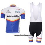 2012 Abbigliamento Ciclismo Raleigh Blu e Bianco Manica Corta e Salopette