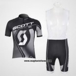 2012 Abbigliamento Ciclismo Scott Nero e Grigio Manica Corta e Salopette