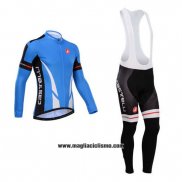 2014 Abbigliamento Ciclismo Castelli Blu e Nero Manica Lunga e Salopette