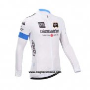 2014 Abbigliamento Ciclismo Giro d'Italia Bianco Manica Lunga e Salopette