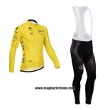 2014 Abbigliamento Ciclismo Tour de France Giallo Manica Lunga e Salopette