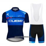 2019 Abbigliamento Ciclismo Cube Blu Blu Scuro Manica Corta e Salopette
