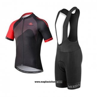 2020 Abbigliamento Ciclismo Merida Rosso Nero Manica Corta e Salopette1