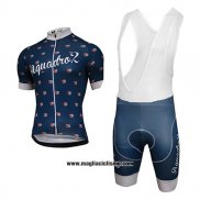 2017 Abbigliamento Ciclismo Aquadro Lollipop Blu Manica Corta e Salopette