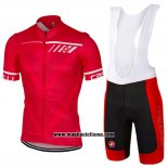 2017 Abbigliamento Ciclismo Castelli Rosso Manica Corta e Salopette