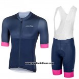 2018 Abbigliamento Ciclismo Donne RH+ Spento Blu Manica Corta e Salopette