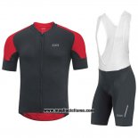 2018 Abbigliamento Ciclismo Gore C7 CC Nero e Rosso Manica Corta e Salopette