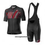 2020 Abbigliamento Ciclismo Castelli Nero Grigio Rosso Manica Corta e Salopette