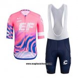 2020 Abbigliamento Ciclismo EF Education First Rosa Manica Corta e Salopette