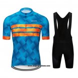 2020 Abbigliamento Ciclismo Le Col Blu Arancione Manica Corta e Salopette