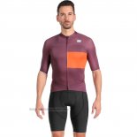 2023 Abbigliamento Ciclismo Sportful Arancione Viola Manica Corta e Salopette