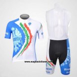 2012 Abbigliamento Ciclismo Bianchi Bianco e Azzurro Manica Corta e Salopette