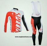 2015 Abbigliamento Ciclismo Specialized Rosso e Bianco Manica Lunga e Salopette