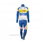 2018 Abbigliamento Ciclismo Sport Vlaanderen-Baloise Blu Bianco Giallo Manica Lunga e Salopette