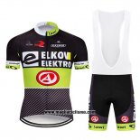 2019 Abbigliamento Ciclismo Elkov Elektro Nero Verde Manica Corta e Salopette