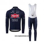 2020 Abbigliamento Ciclismo Alpecin Fenix Blu Rosso Manica Lunga e Salopette
