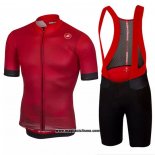 2020 Abbigliamento Ciclismo Castelli Rosso Manica Corta e Salopette