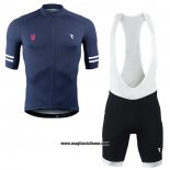2020 Abbigliamento Ciclismo Ryzon Blu Manica Corta e Salopette