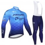 2021 Abbigliamento Ciclismo Astana Blu Manica Lunga e Salopette